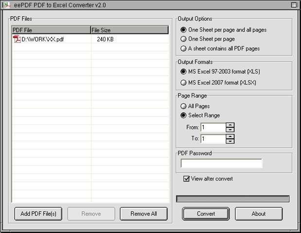 A way to convert selected page of PDF to XLS | EEPDF Knowledge Base