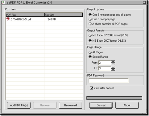 How to convert selected pages of PDF to XLSX? | EEPDF Knowledge Base