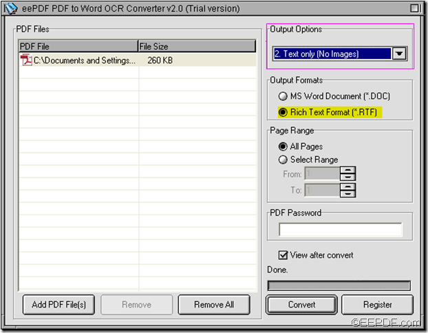 EEPDF PDF to Word OCR Converter