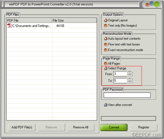 convert  PDF to PowerPoint (PPT) with EEPDF PDF to PowerPoint Converter