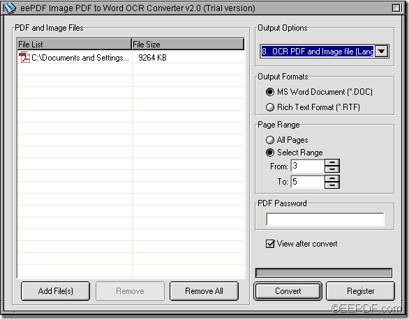 convert scanned image PDF to Word with EEPDF Image PDF to Word OCR Converter