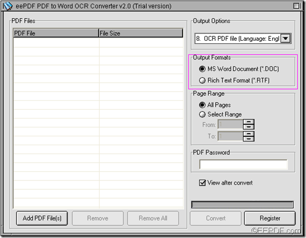 PDF to Word OCR Converter output formats