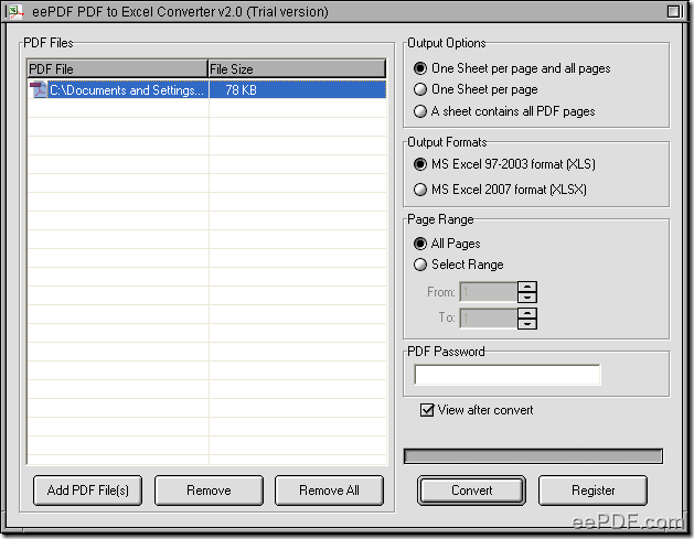 convert pdf to excel in PDF to Excel Converter