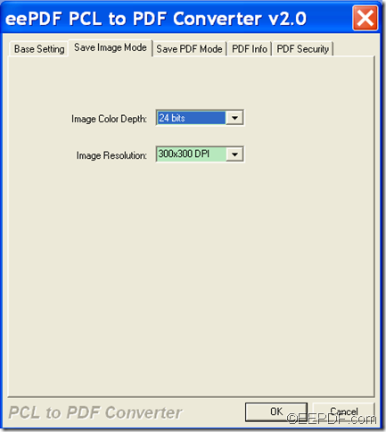 convert PCL to image and set image resolution  using EEPDF PCL to PDF Converter