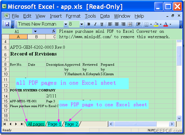 convert all PDF pages to one Excel sheet and  convert one PDF page to one Excel sheet