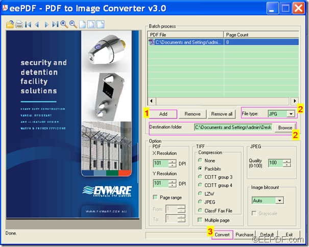 convert encrypted PDF to image using EEPDF PDF to Image Converter