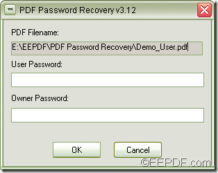input owner password and user password