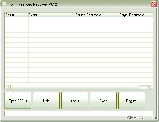 remove PDF password using EEPDF PDF Password Recovery