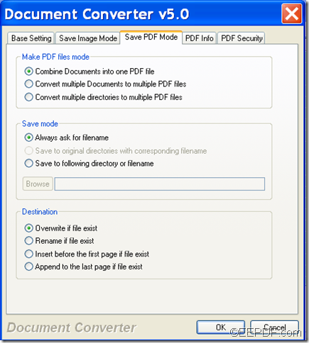 combine multiple print documents to one PDF file