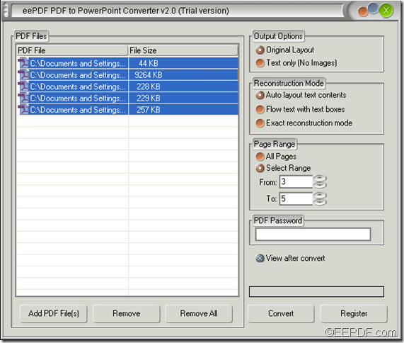 convert  PDF to PowerPoint (PPT) with EEPDF PDF to PowerPoint Converter