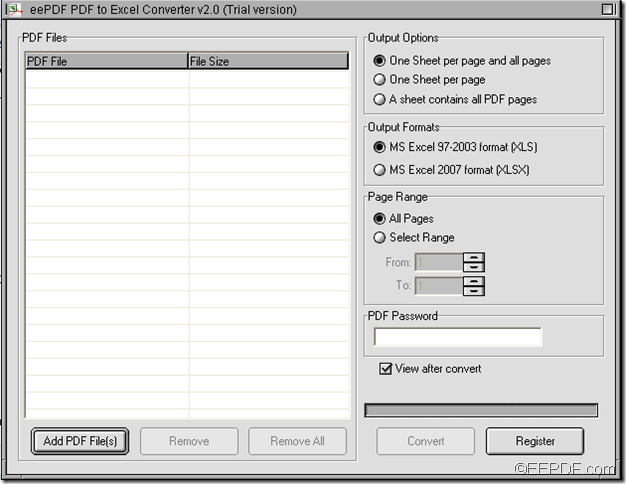 extract data from PDF to Excel with EEPDF PDF to Excel Converter