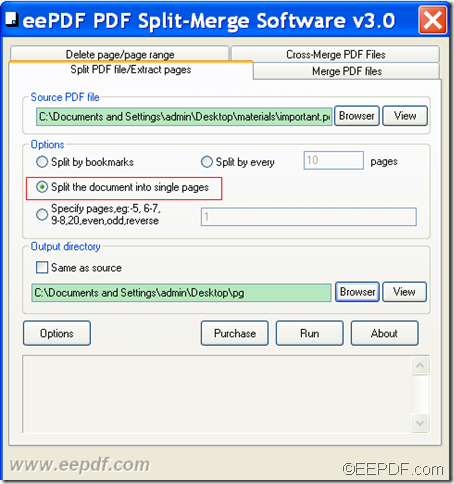 split PDF with EEPDF PDF Split Merge