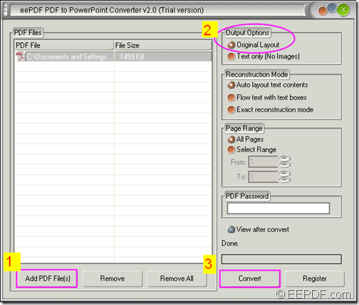 convert PDF to PowerPoint PPT with EEPDF PDF to PowerPoint Converter